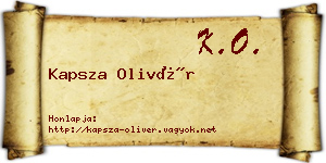 Kapsza Olivér névjegykártya