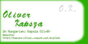 oliver kapsza business card